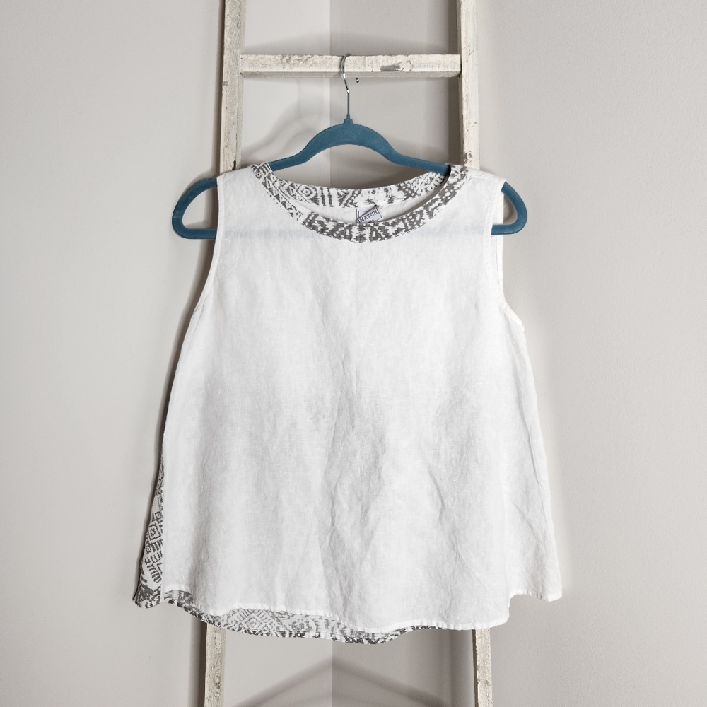 Pure Match USA top womens size small 100% Linen sleeveless boho summer